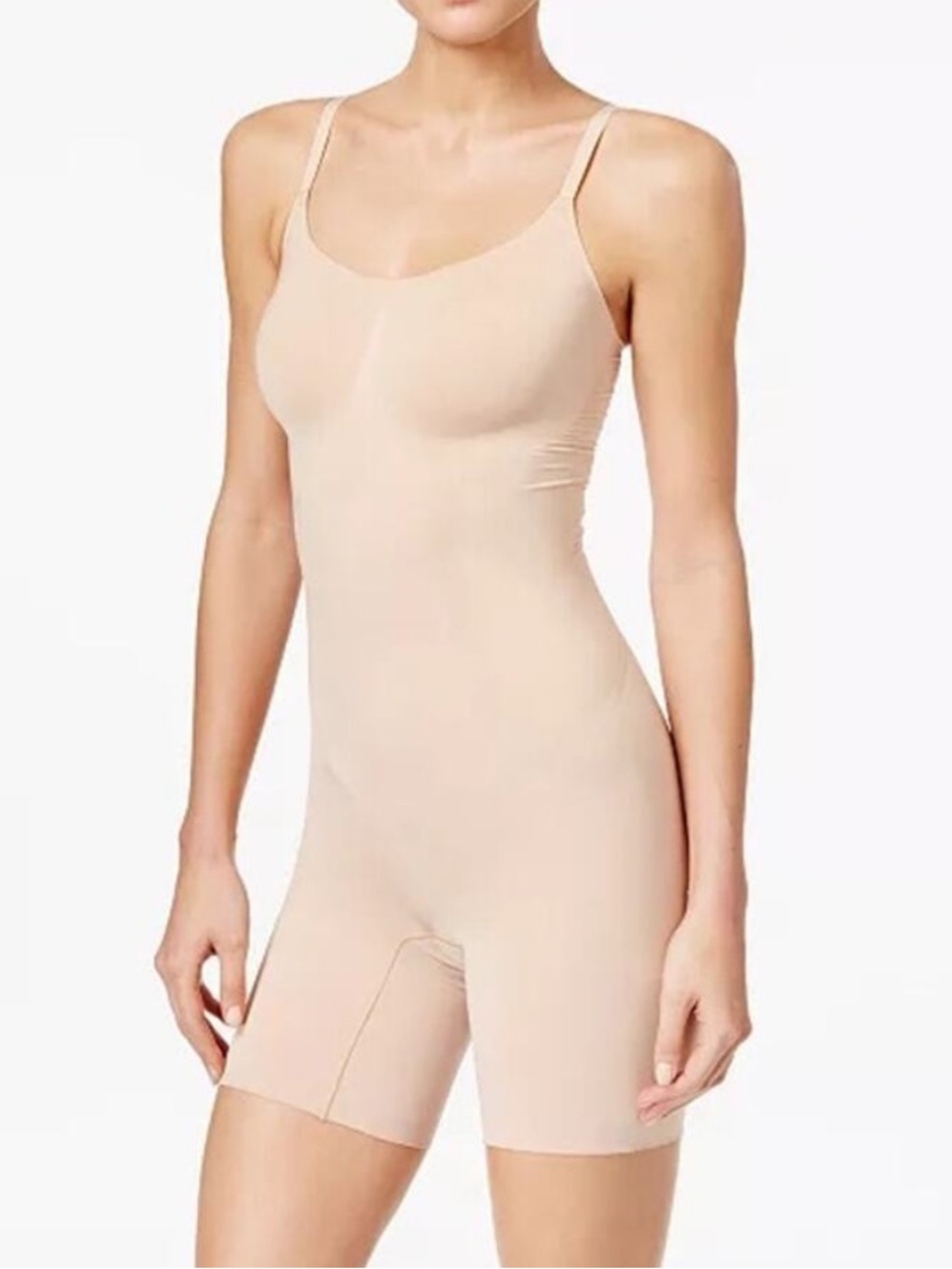 Spanx M OnCore Mid-Thigh Bodysuit SS1715 0882 large nude tan beige shape wear